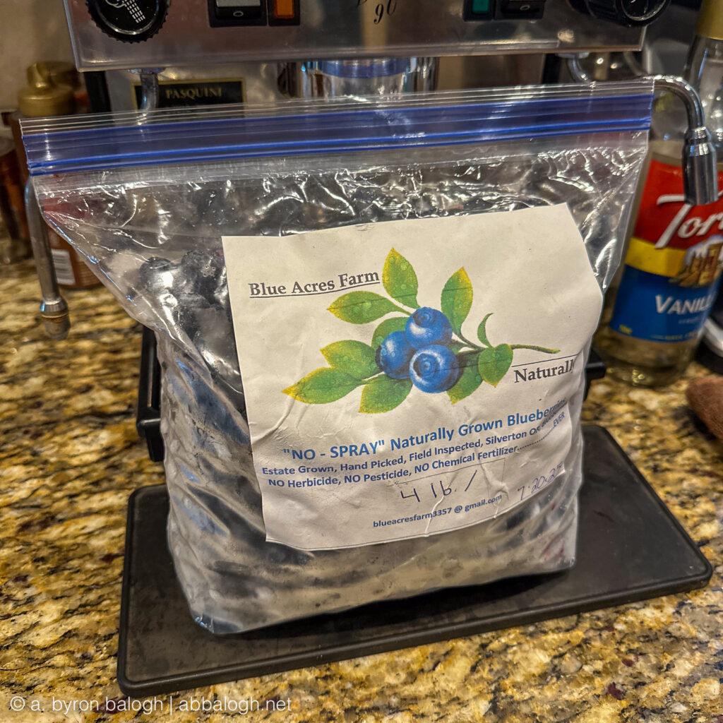 Blueberries from Blue Arces Farm, Silverton Oregon